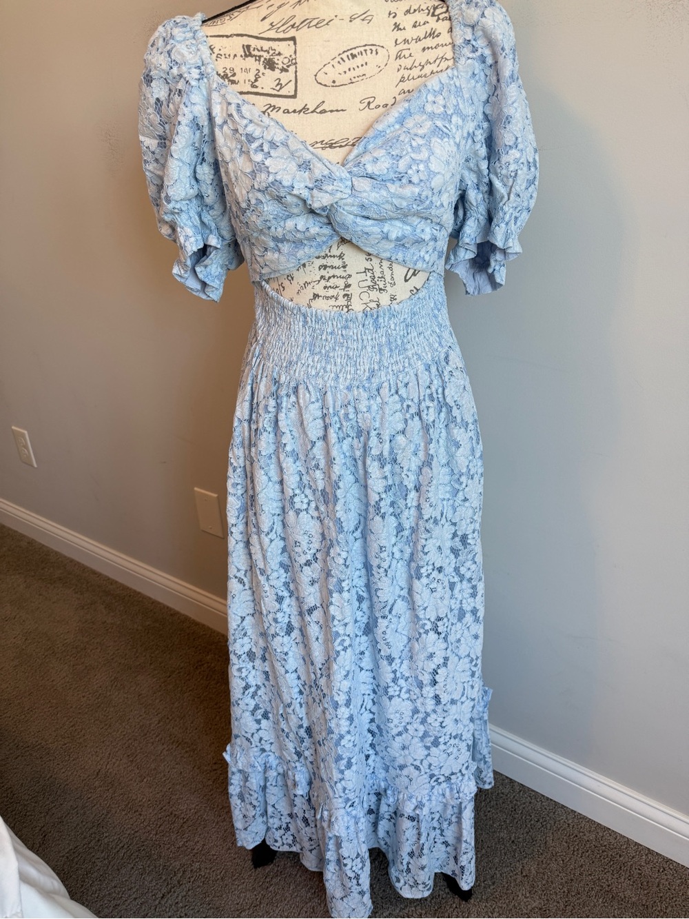 Buddy Love Blue Lace Maxi Dress - Picture 2 of 4